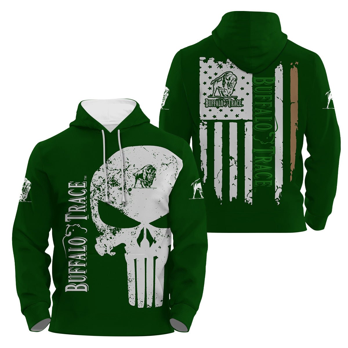 Buffalo Trace Skull Hoodie & Zip Hoodie - Flexiquor.com