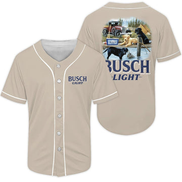 Busch Light Adorable Dog Baseball Jersey - Flexiquor.com