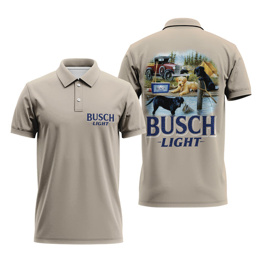 Busch Light Adorable Dog Polo Shirt