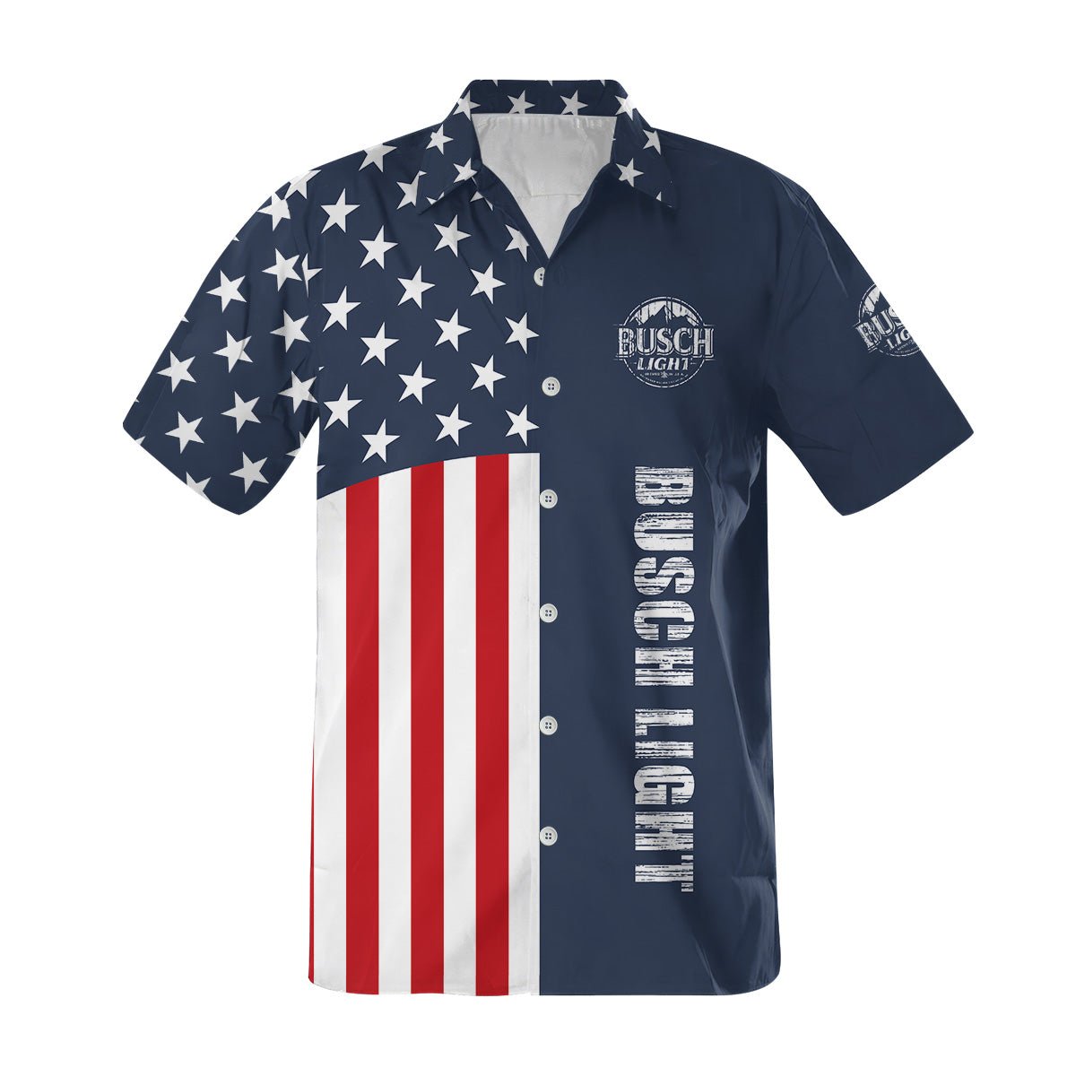 Busch Light America Flag Button Shirt - Flexiquor.com
