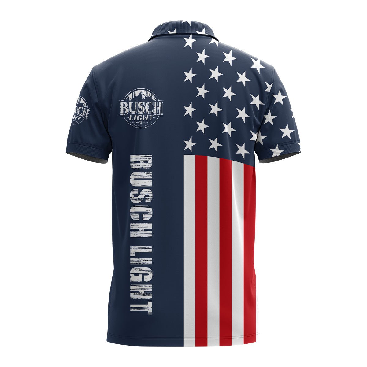 Busch Light America Flag Polo Shirt - Flexiquor.com