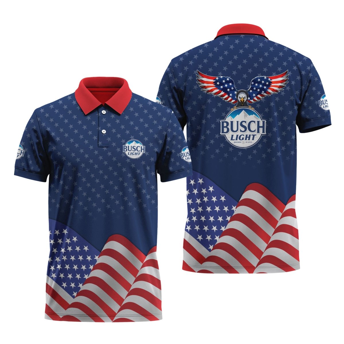 Busch Light American Eagle Polo Shirt - Flexiquor.com