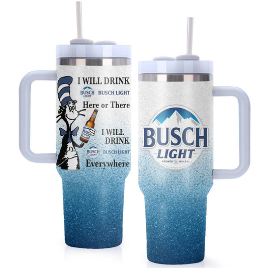 Busch Light Cat In The Hat Tumbler With Handle - Flexiquor.com