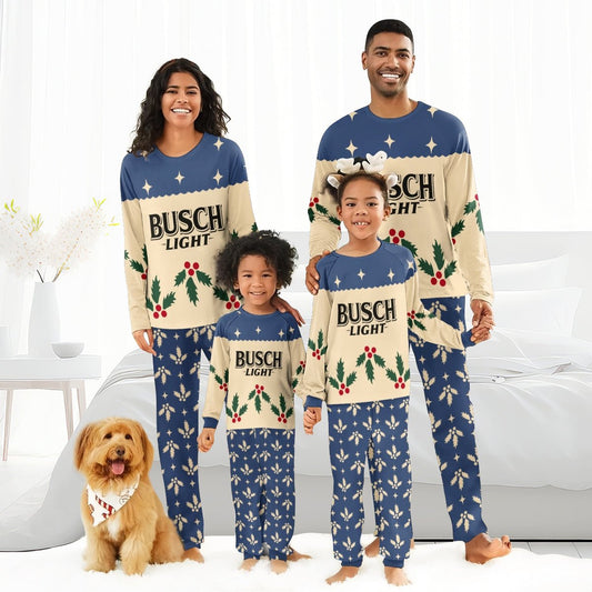 Busch Light Christmas Cherry Family Pajamas Set - Flexiquor.com