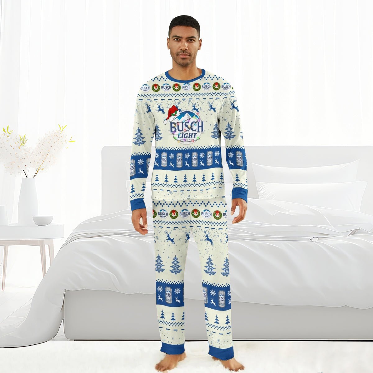 Busch Light Christmas Reindeer Family Pajamas Set - Flexiquor.com