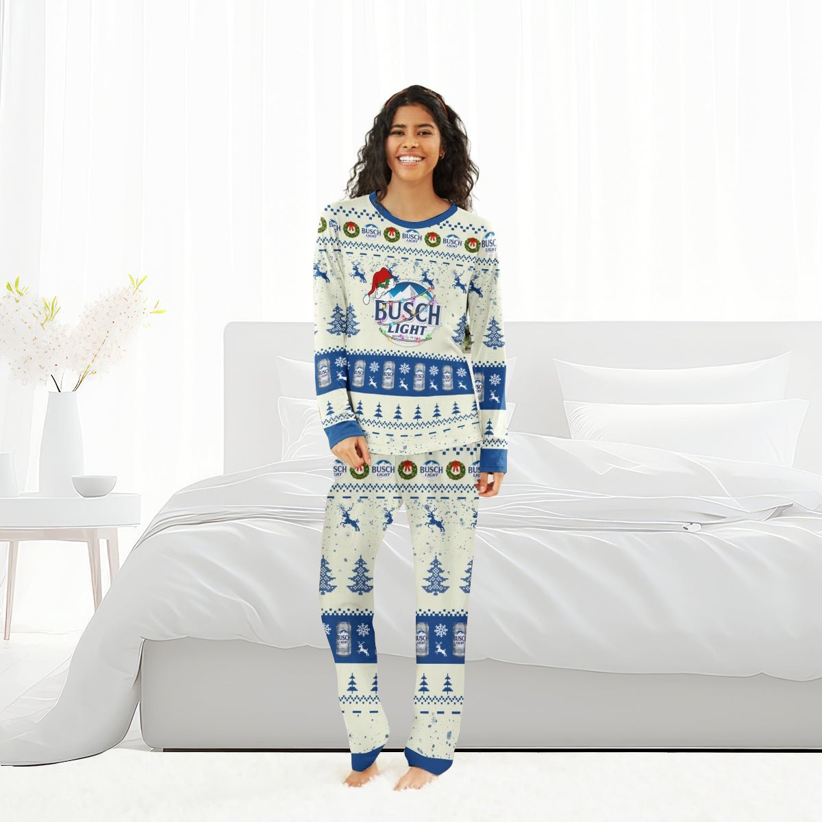 Busch Light Christmas Reindeer Family Pajamas Set - Flexiquor.com