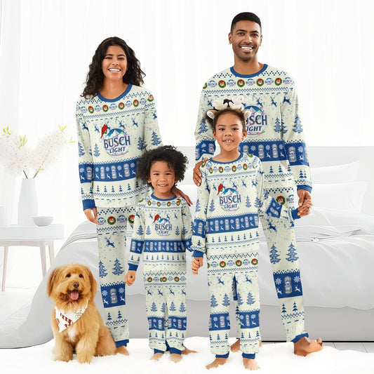 Busch Light Christmas Reindeer Family Pajamas Set - Flexiquor.com
