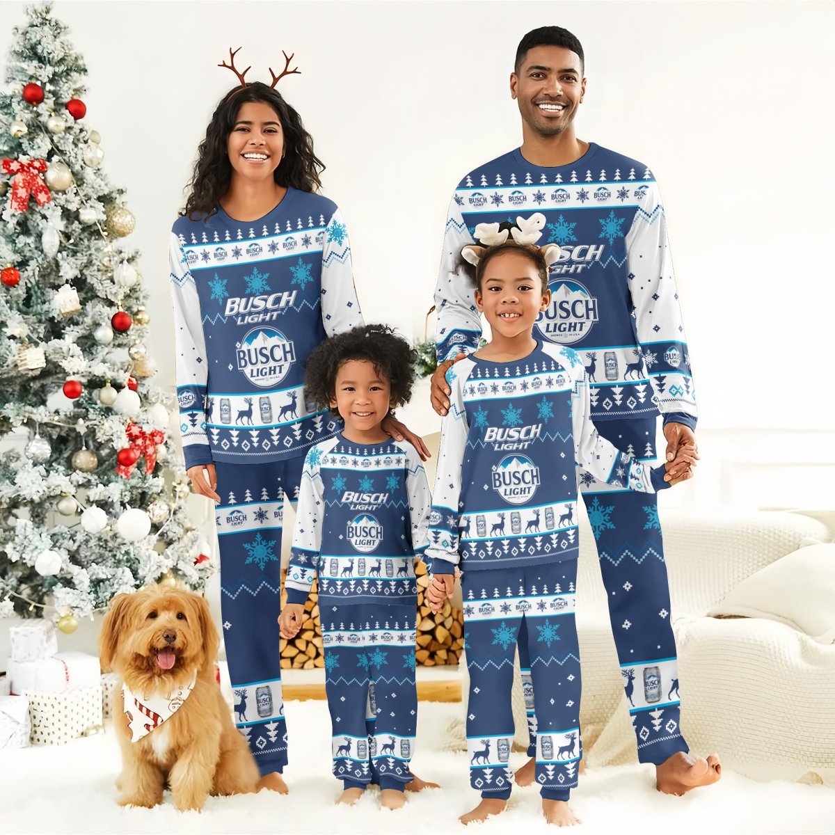 Busch Light Christmas Snowfall Family Pajamas Set - Flexiquor.com