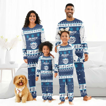 Busch Light Christmas Snowfall Family Pajamas Set - Flexiquor.com