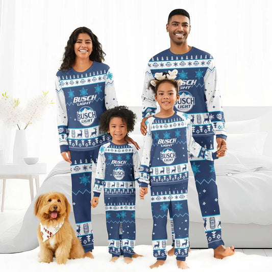 Busch Light Christmas Snowfall Family Pajamas Set - Flexiquor.com