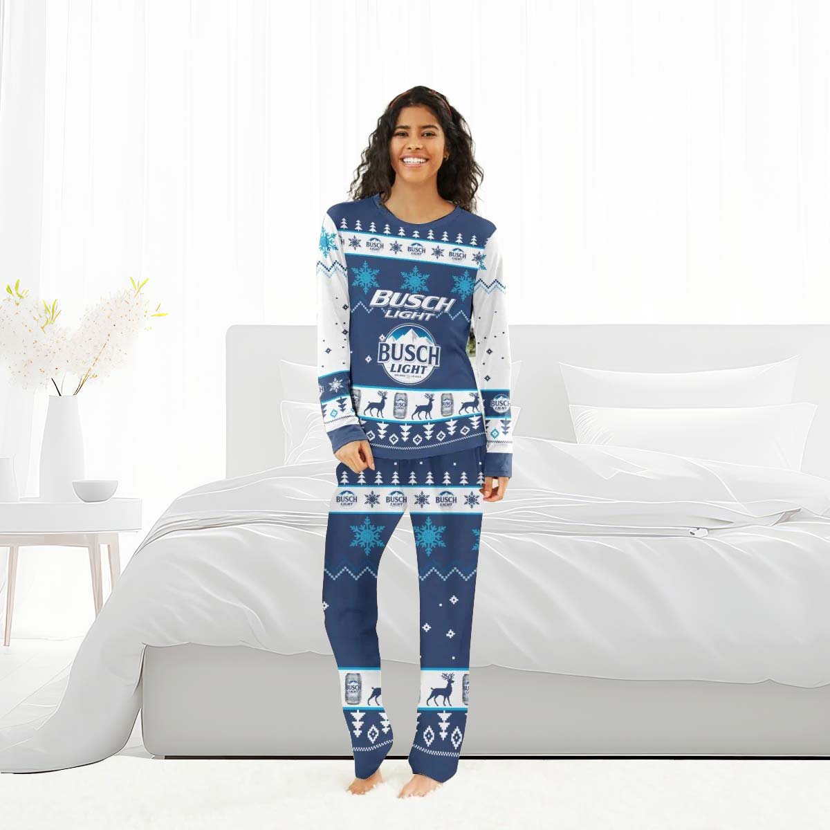 Busch Light Christmas Snowfall Family Pajamas Set - Flexiquor.com