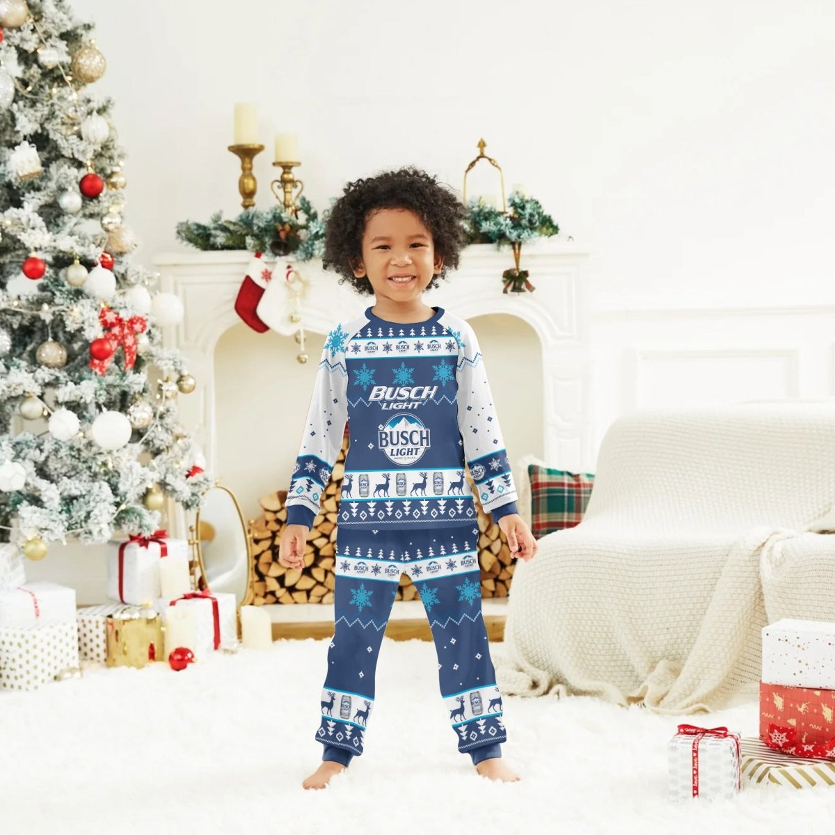 Busch Light Christmas Snowfall Family Pajamas Set - Flexiquor.com