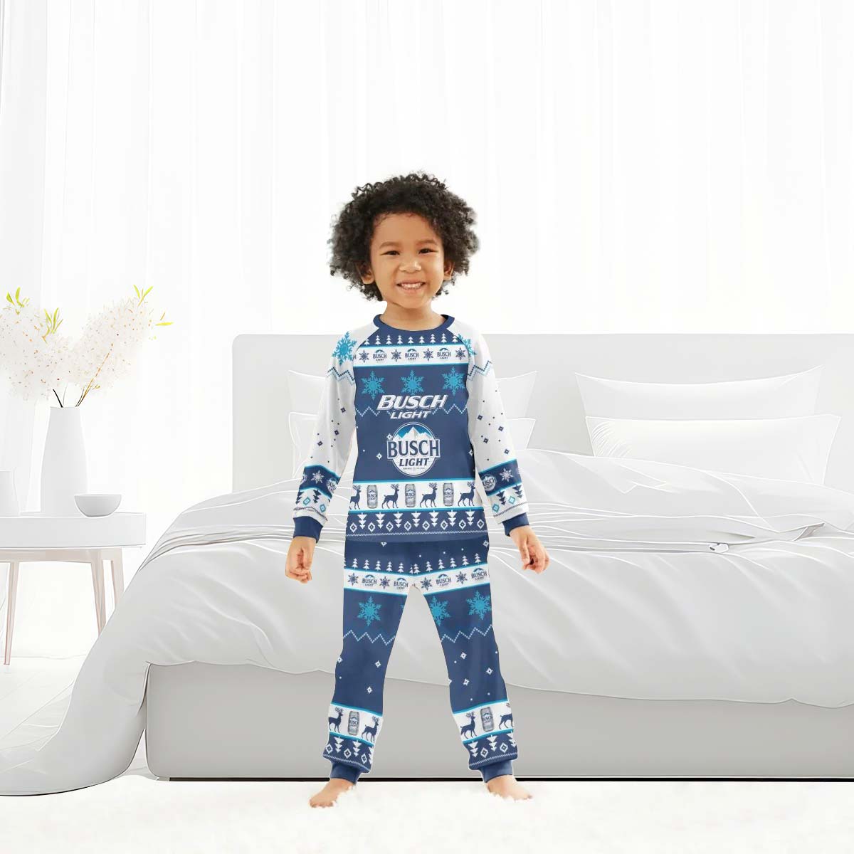 Busch Light Christmas Snowfall Family Pajamas Set - Flexiquor.com