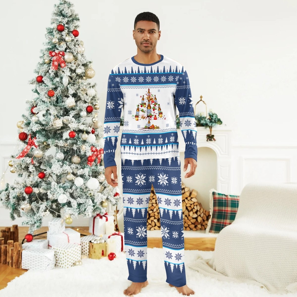 Busch Light Christmas Tree Family Pajamas Set - Flexiquor.com