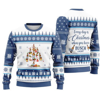 Busch Light Christmas Tree Ugly Sweater - Flexiquor.com