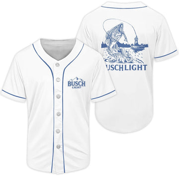 Busch Light Go Fishing Baseball Jersey - Flexiquor.com