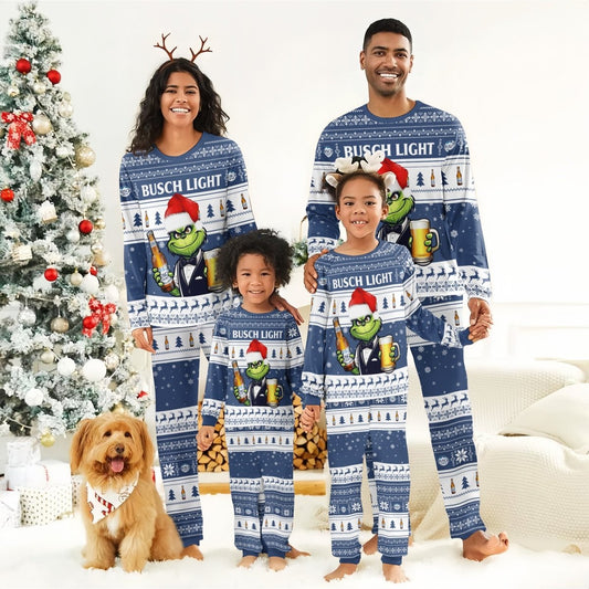 Busch Light Grinch Christmas Family Pajamas Set - Flexiquor.com