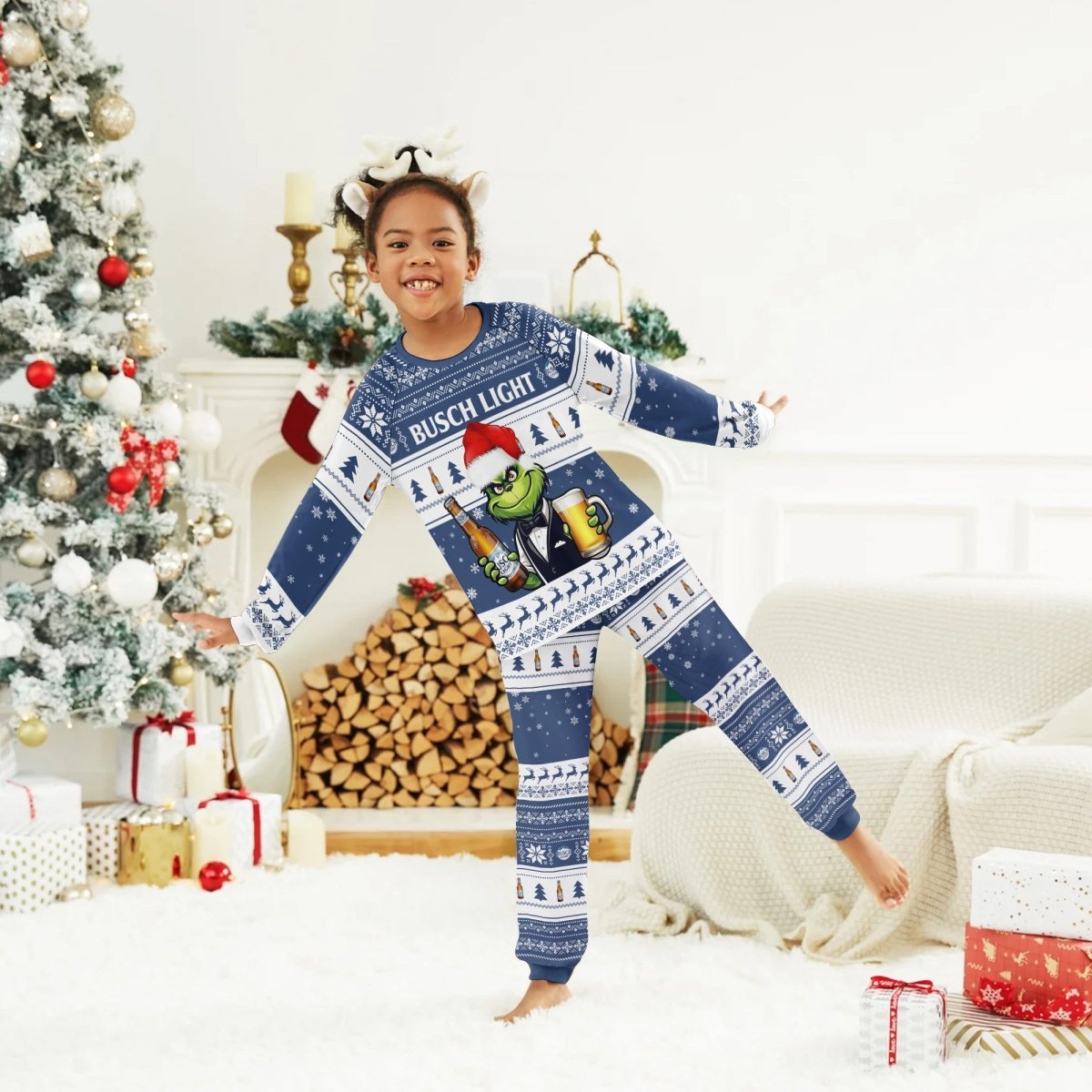 Busch Light Grinch Christmas Family Pajamas Set - Flexiquor.com