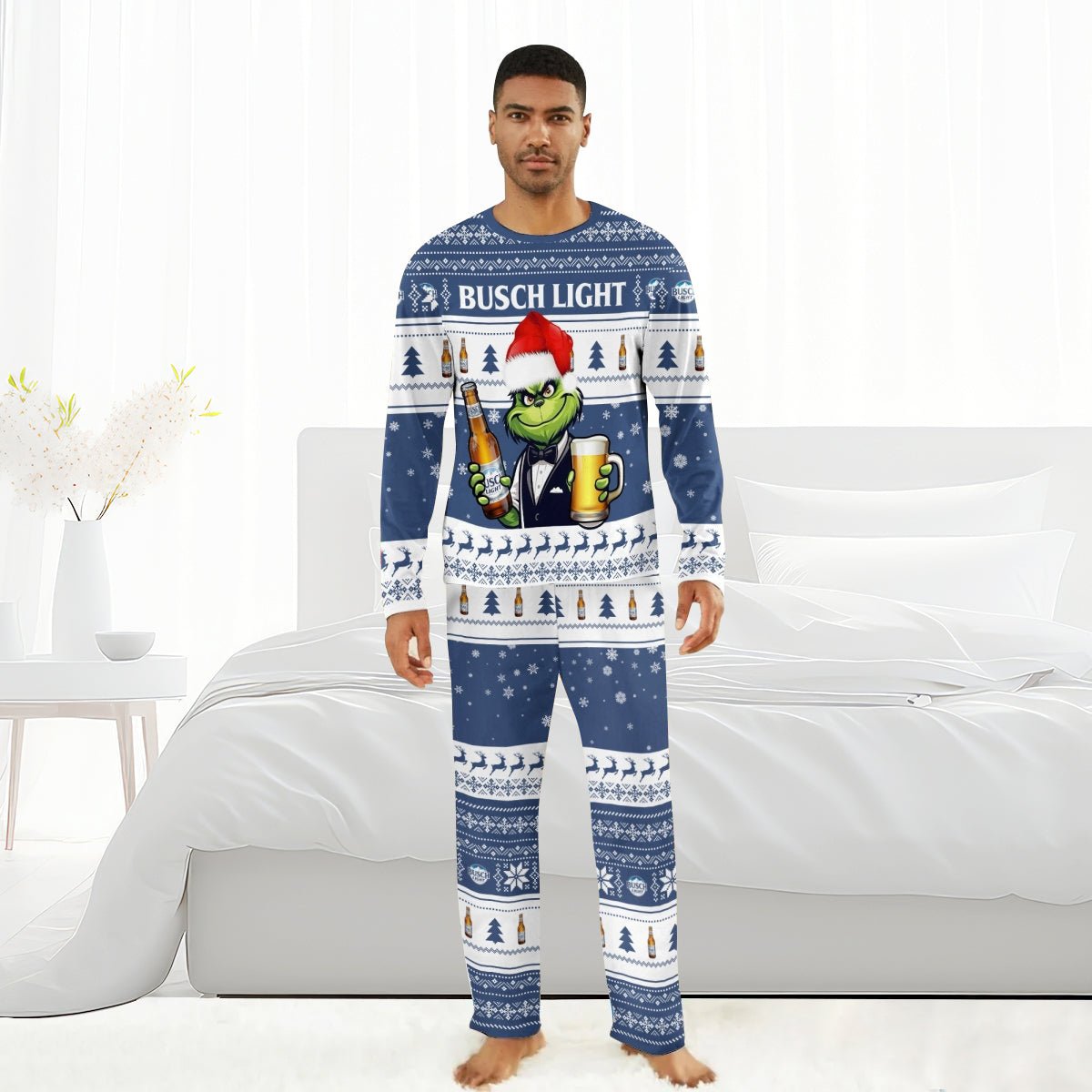 Busch Light Grinch Christmas Family Pajamas Set - Flexiquor.com