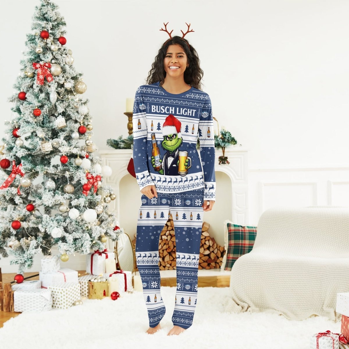 Busch Light Grinch Christmas Family Pajamas Set - Flexiquor.com