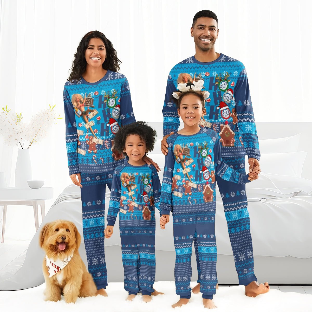 Busch Light HoHoHo Family Pajamas Set - Flexiquor.com