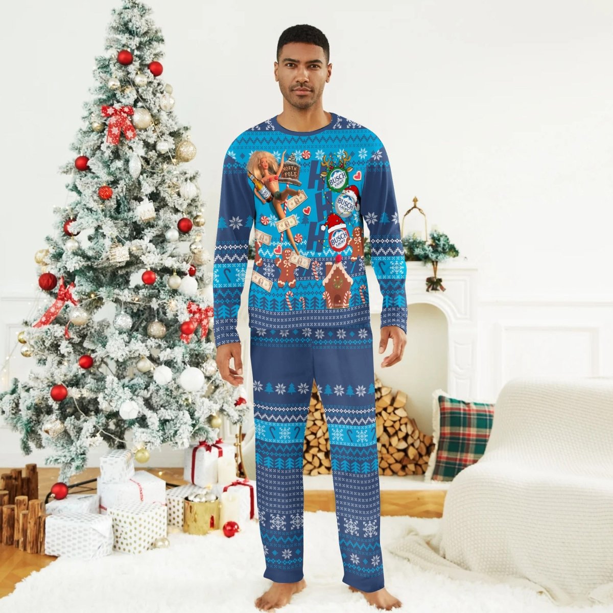 Busch Light HoHoHo Family Pajamas Set - Flexiquor.com