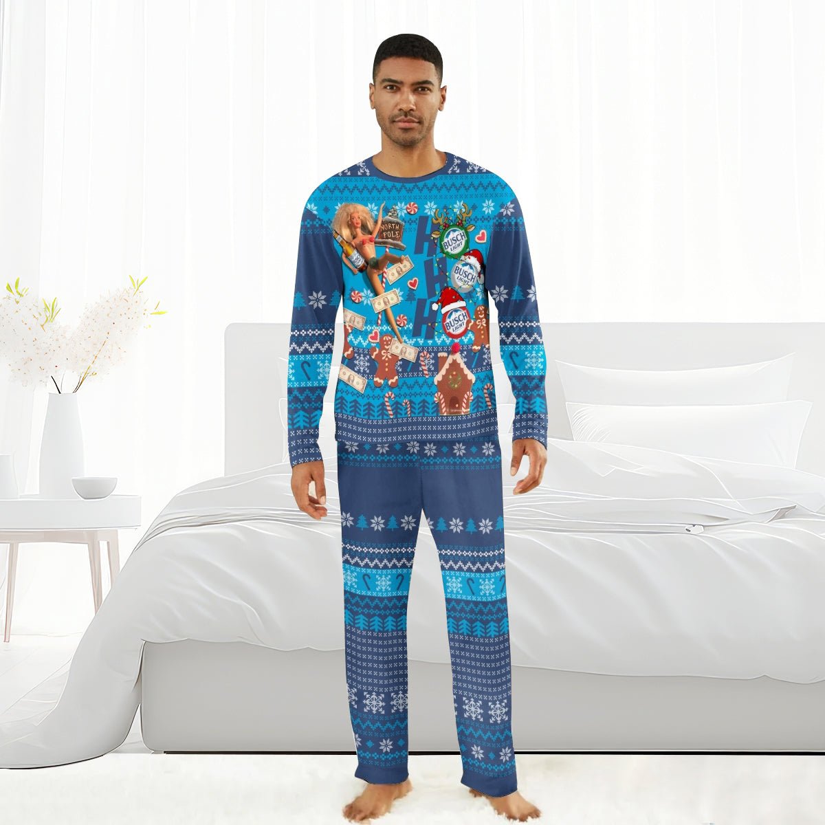 Busch Light HoHoHo Family Pajamas Set - Flexiquor.com