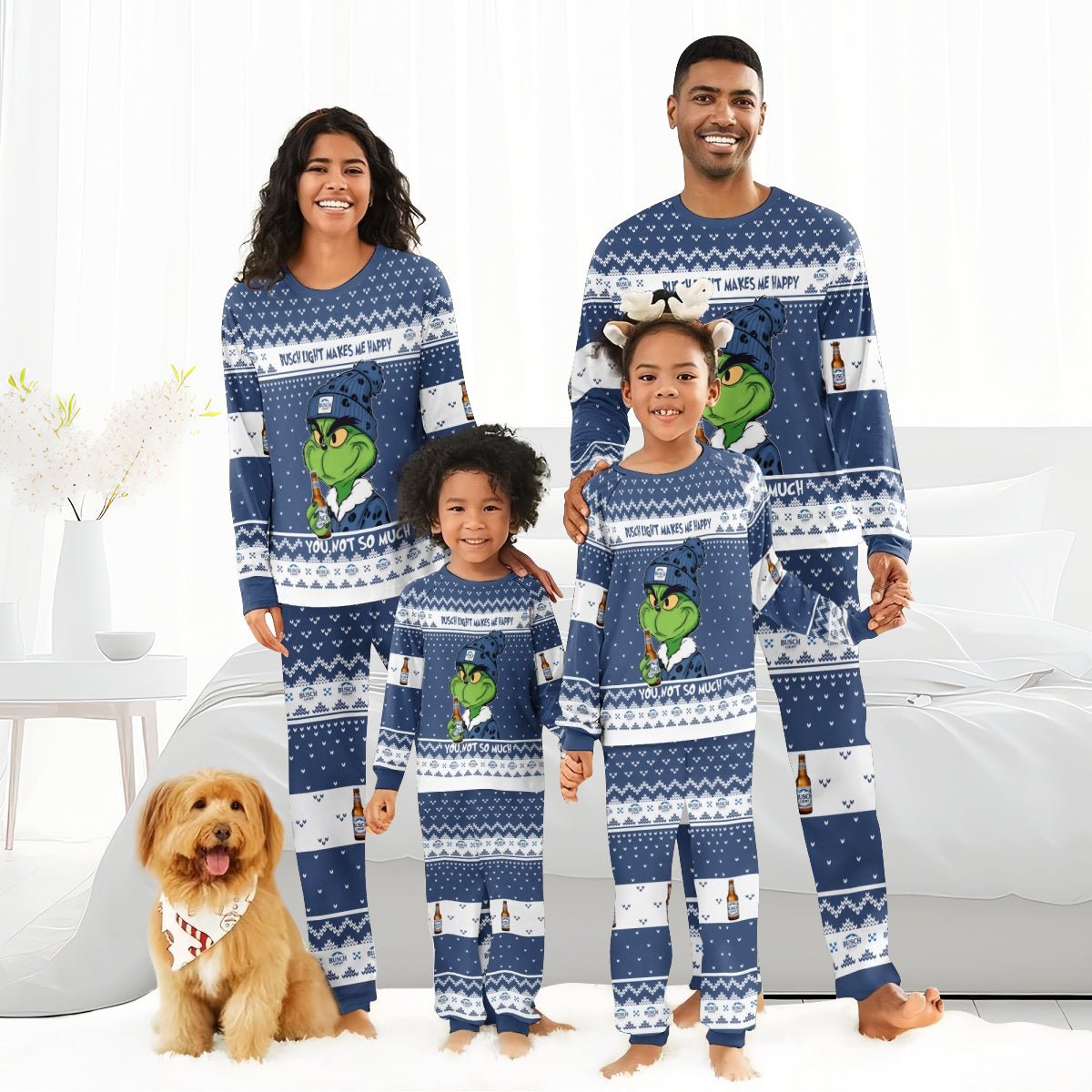 Busch Light Make Grinch Happy Family Pajamas Set - Flexiquor.com