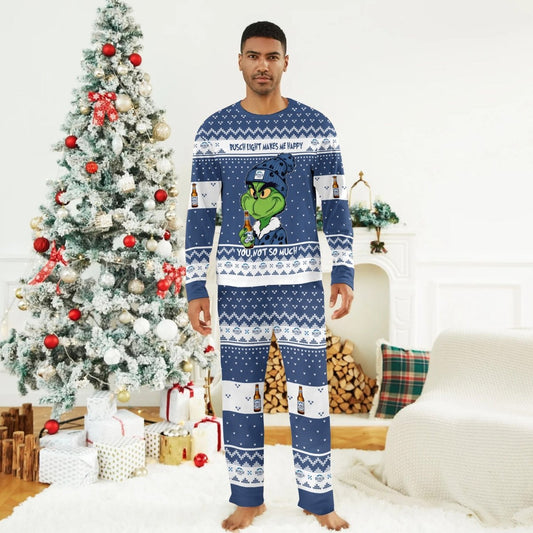 Busch Light Make Grinch Happy Family Pajamas Set - Flexiquor.com