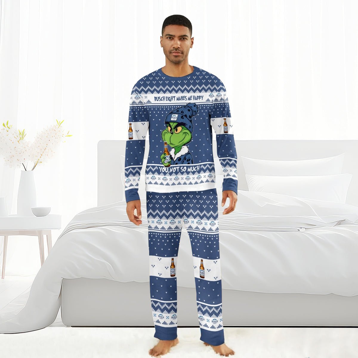 Busch Light Make Grinch Happy Family Pajamas Set - Flexiquor.com