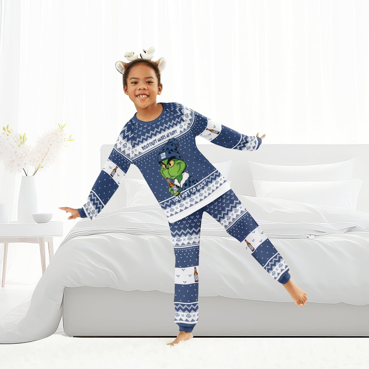 Busch Light Make Grinch Happy Family Pajamas Set - Flexiquor.com