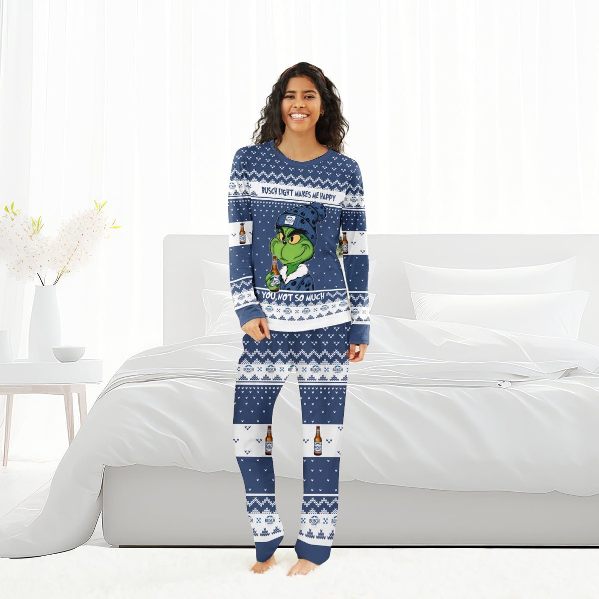 Busch Light Make Grinch Happy Family Pajamas Set - Flexiquor.com