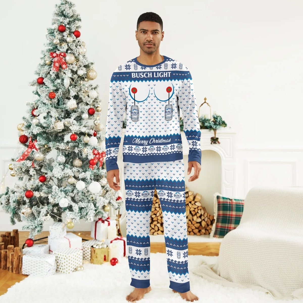 Busch Light Merry Chistmas Family Pajamas Set - Flexiquor.com