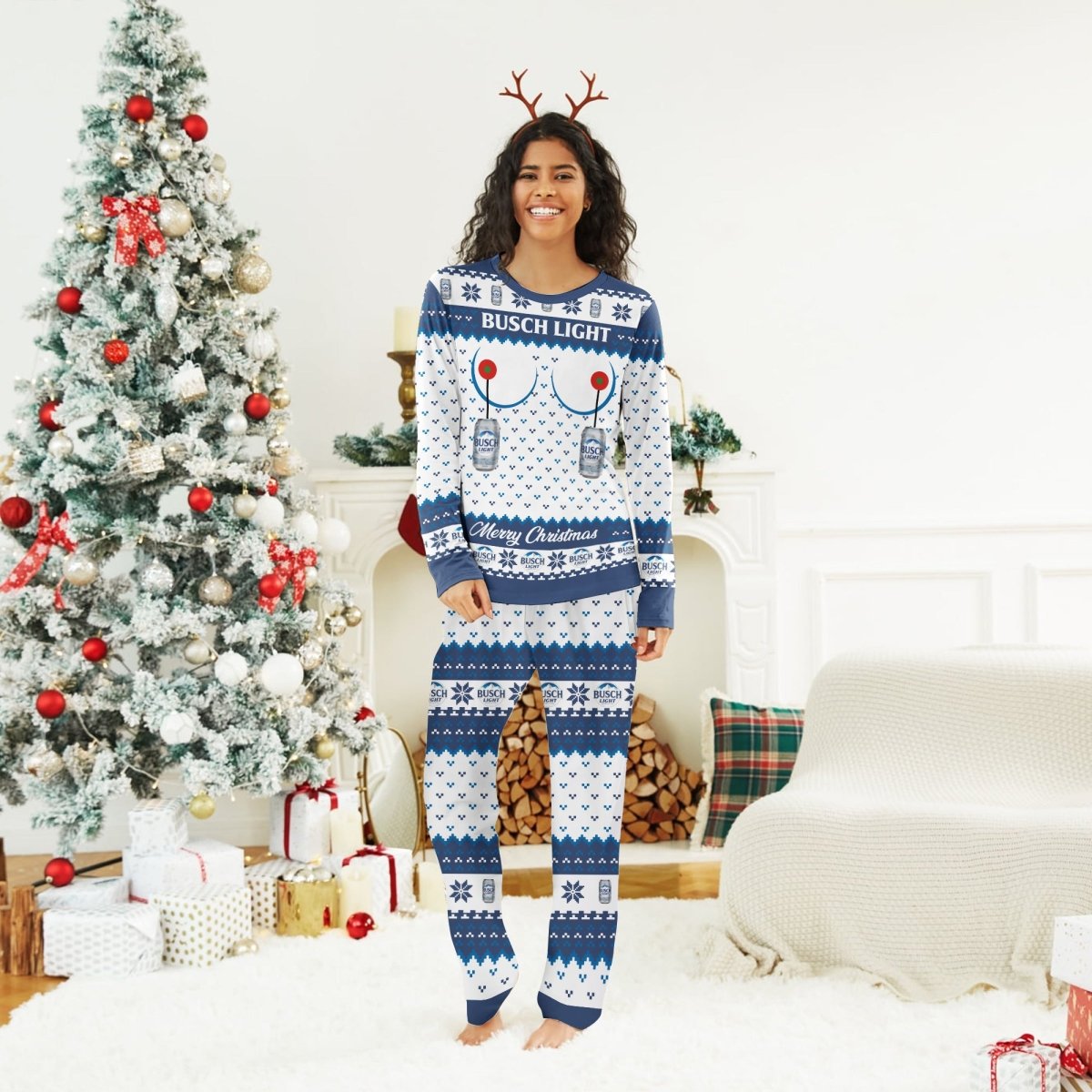 Busch Light Merry Chistmas Family Pajamas Set - Flexiquor.com