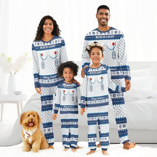 Busch Light Merry Chistmas Family Pajamas Set - Flexiquor.com