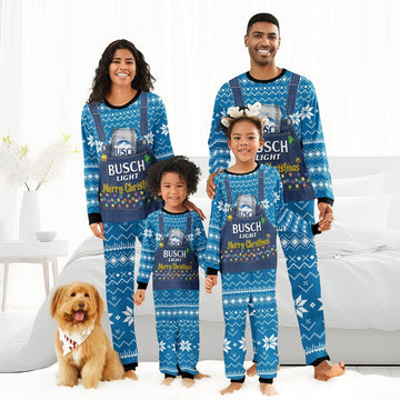 Busch Light Merry Christmas Family Pajamas Set - Flexiquor.com