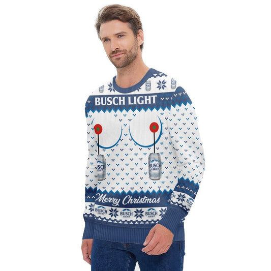 Busch Light Merry Christmas Ugly Sweater - Flexiquor.com