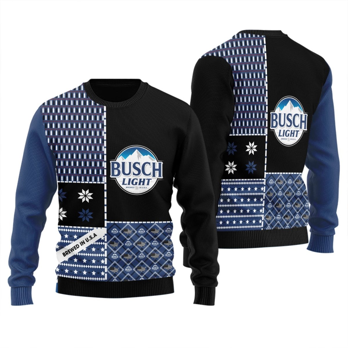 Busch Light Retro Christmas Ugly Sweater - Flexiquor.com