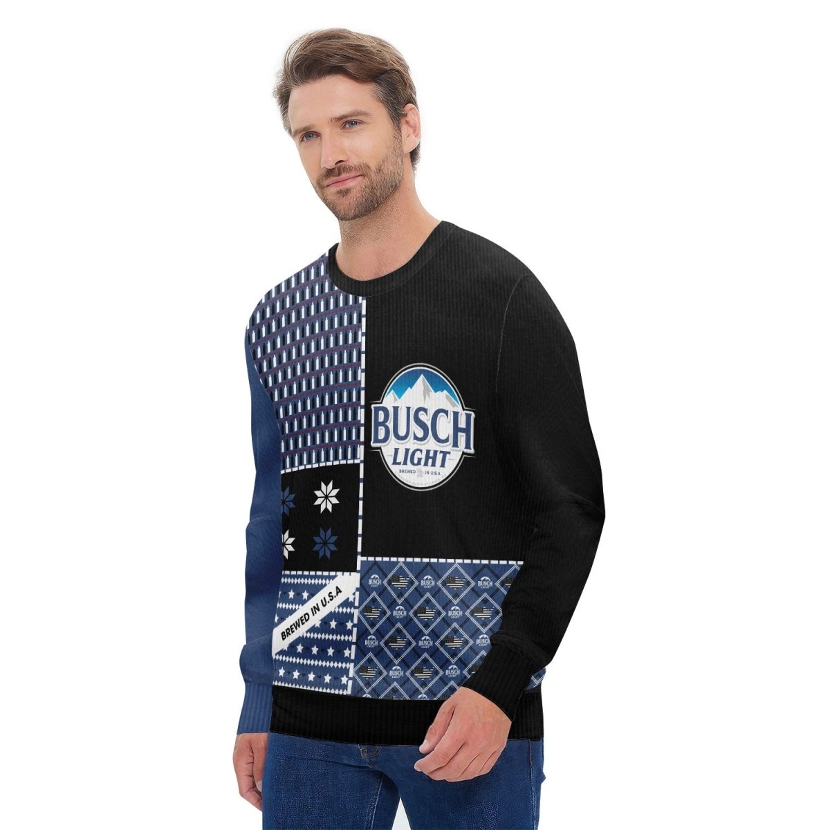 Busch Light Retro Christmas Ugly Sweater - Flexiquor.com