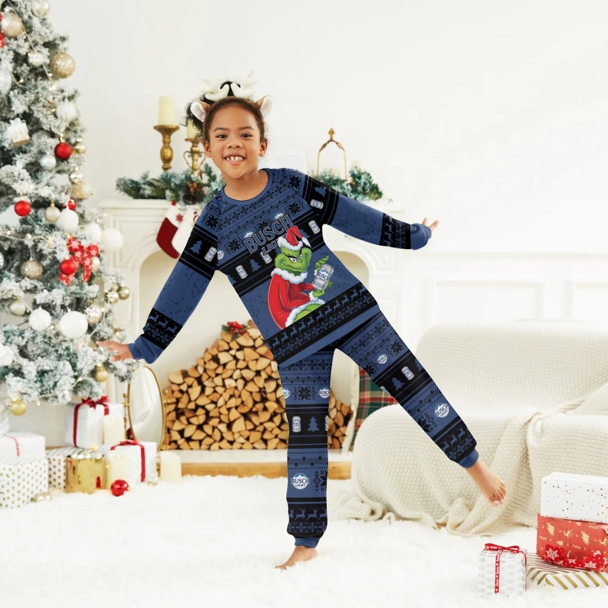 Busch Light Santa Grinch Family Pajamas Set - Flexiquor.com