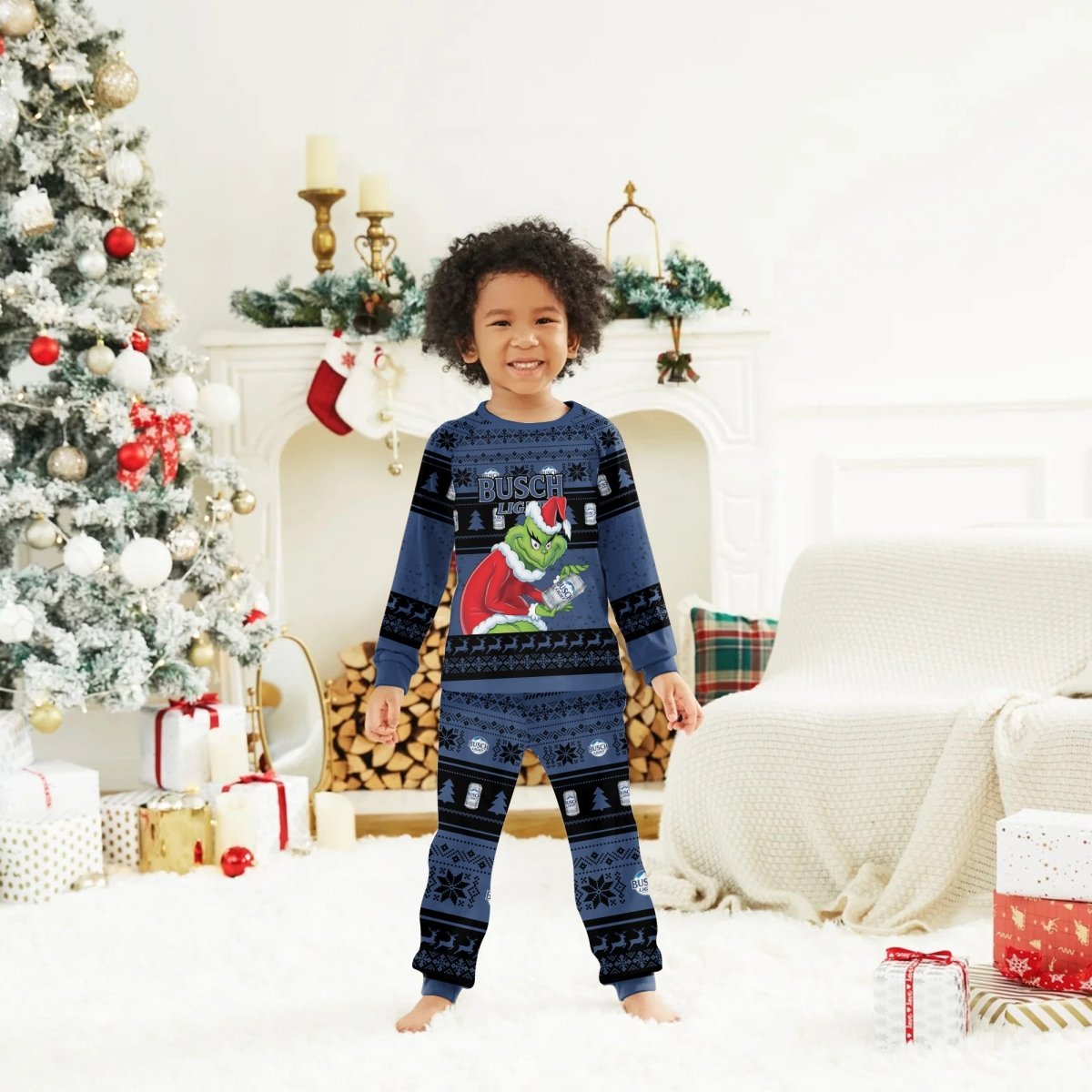 Busch Light Santa Grinch Family Pajamas Set - Flexiquor.com