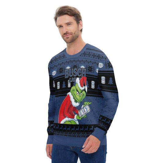 Busch Light Santa Grinch Ugly Sweater - Flexiquor.com