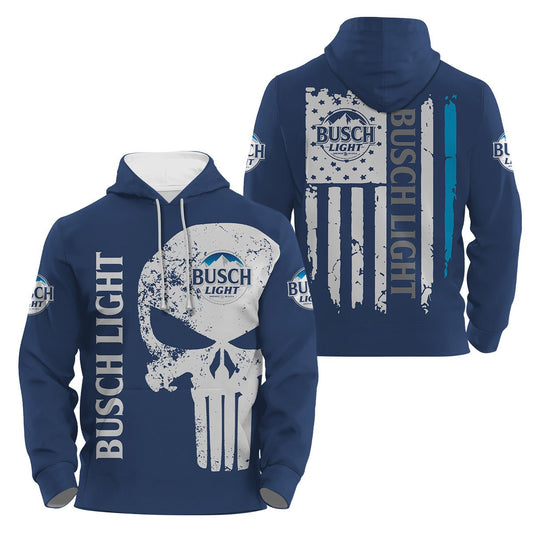 Busch Light Skull Hoodie & Zip Hoodie - Flexiquor.com