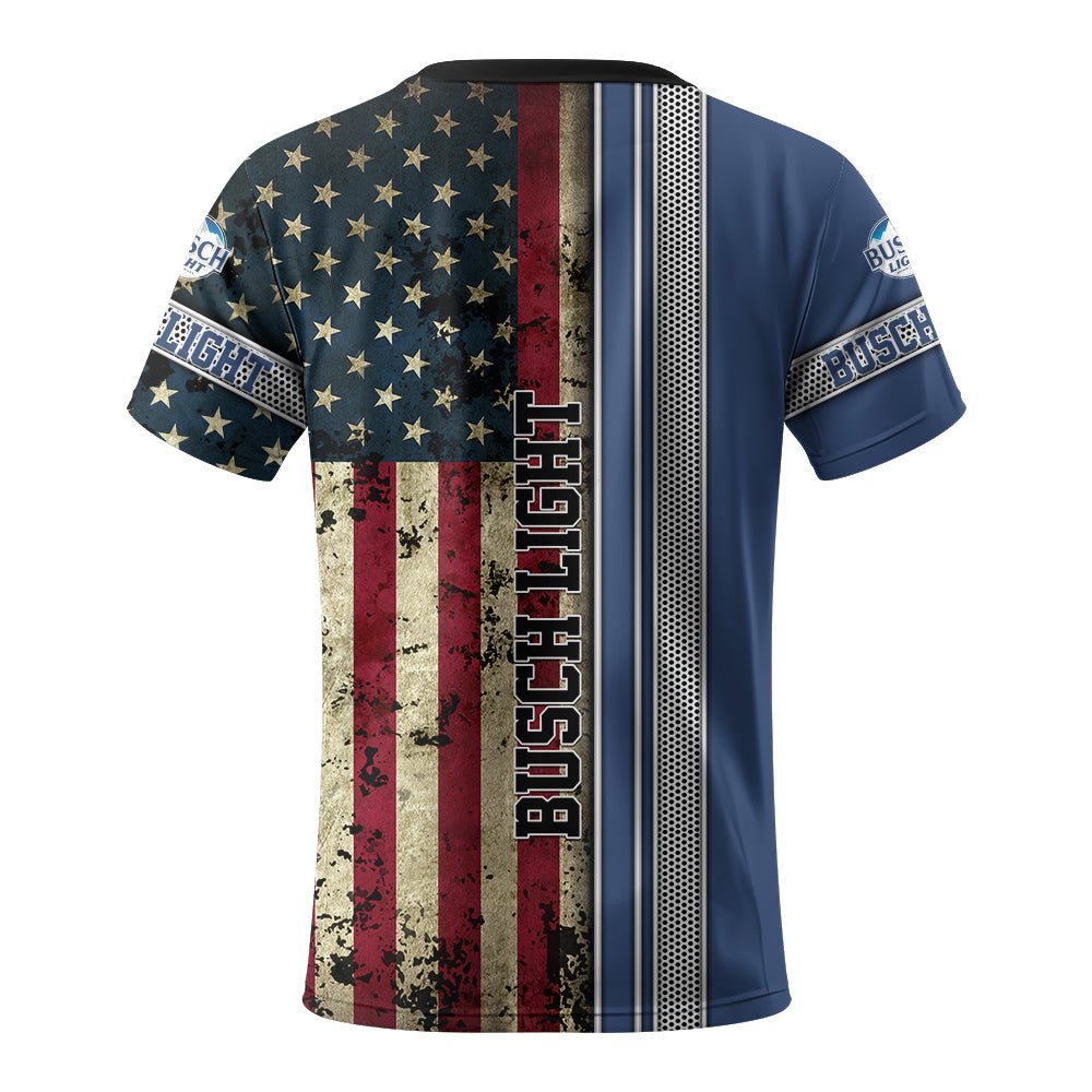 Busch Light Stainless Steel American Flag T-Shirt - Flexiquor.com
