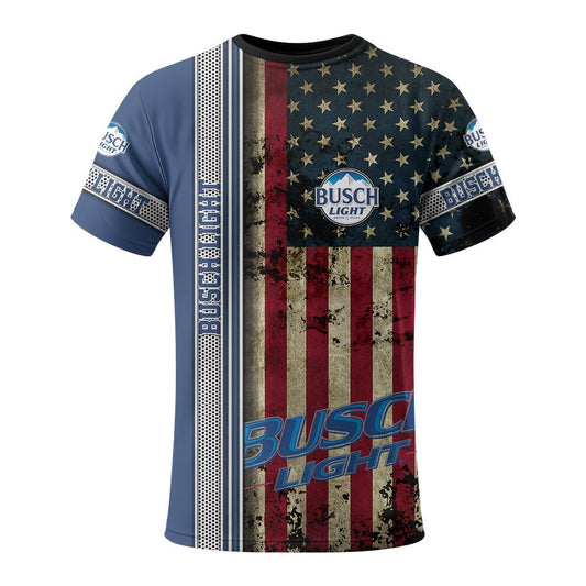 Busch Light Stainless Steel American Flag T-Shirt - Flexiquor.com
