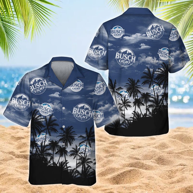 Busch Light Sunset Men's Plus Size Hawaiian Shirt - Flexiquor.com