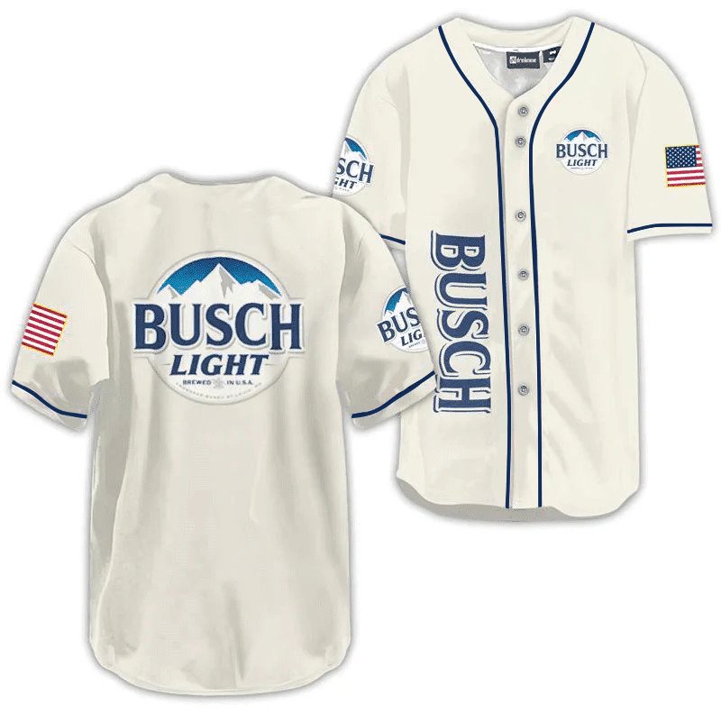 Busch Light USA Flag Baseball Jersey - Flexiquor.com