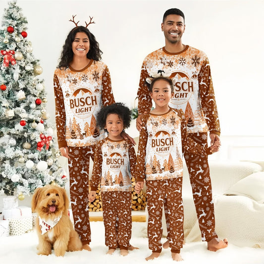 Busch Light Winter Christmas Family Pajamas Set - Flexiquor.com