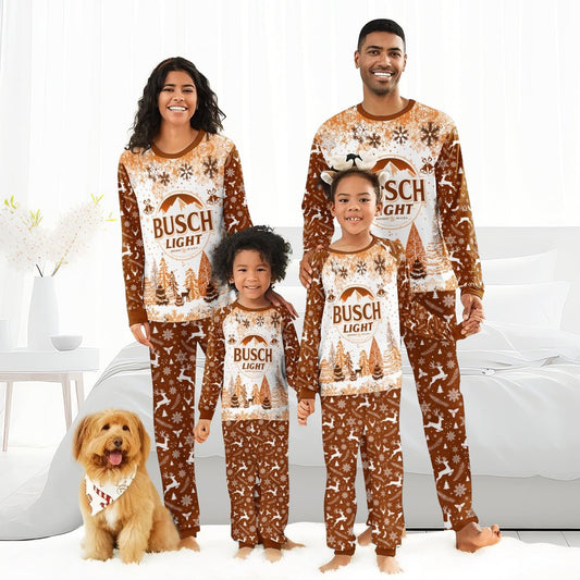 Busch Light Winter Christmas Family Pajamas Set - Flexiquor.com