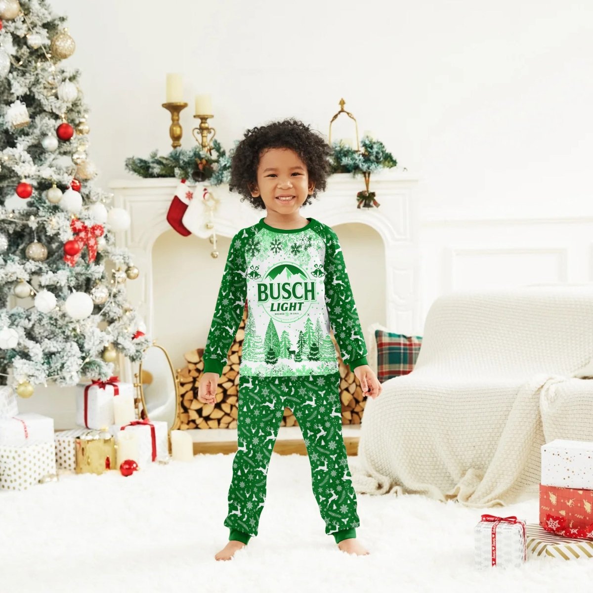 Busch Light Winter Christmas Family Pajamas Set - Flexiquor.com